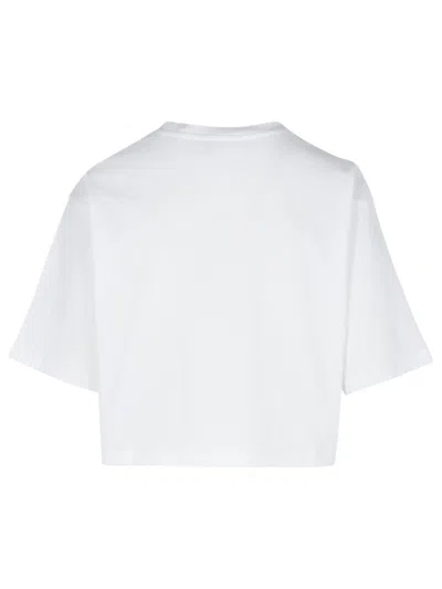 Balmain Logo Cotton Jersey Cropped T-shirt In White