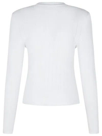 BALMAIN BALMAIN WHITE VISCOSE BLEND SWEATER 