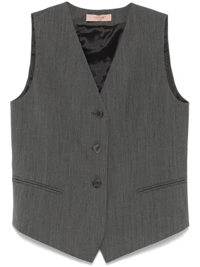 Twinset Jacket  Woman Color Grey In Grey