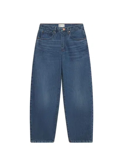 Frame Low Slung Barrel Jeans In Blue
