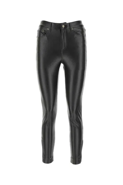 Michael Kors Streamlined Faux Leather Trousers In Black
