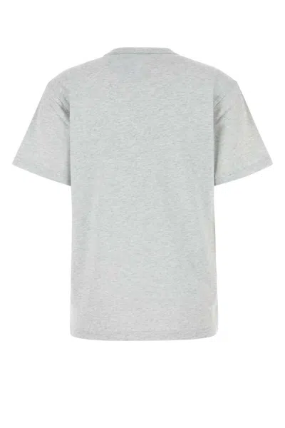 Alexander Wang T T By Alexander Wang Melange Light Grey Cotton T-shirt In Grey