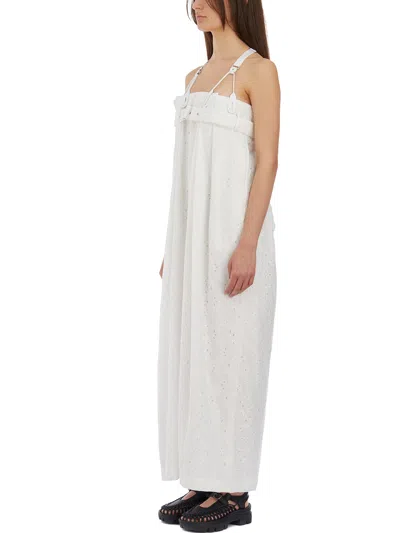 Shop Comme Des Garçons Salopette With Embroidered Floreal