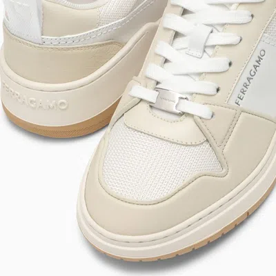 Ferragamo Dennis Low-top Leather And Mesh Sneakers
