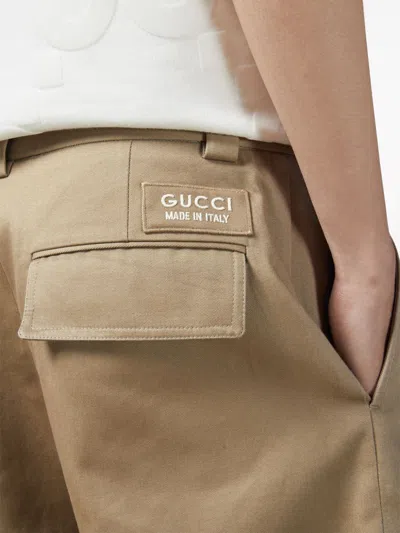 Gucci Brown Cargo Pocket Trousers In Brown