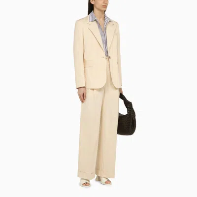 Maison Kitsuné Single-breasted Cream Cotton Jacket
