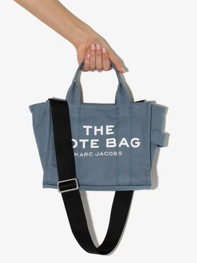 Marc Jacobs Air Force Blue Canvas Mini The Tote Bag Handbag In Blue
