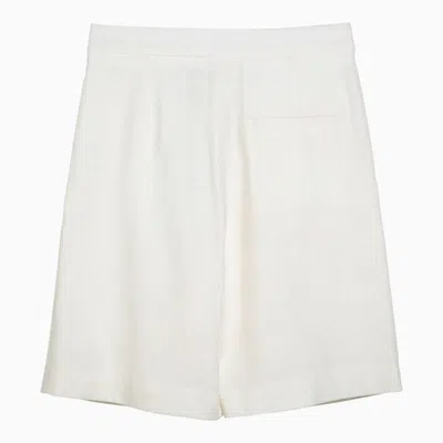 Margaux Lonnberg Margaux Lönnberg White Wool Blend Stuart Bermuda Shorts