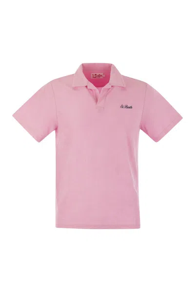 Mc2 Saint Barth Man Pink Terry Polo Shirt Jeremy