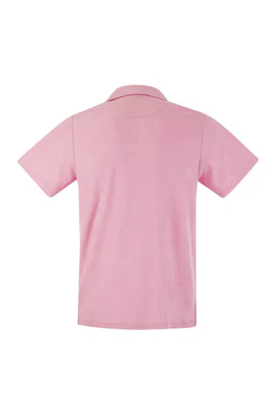 Mc2 Saint Barth Man Pink Terry Polo Shirt Jeremy