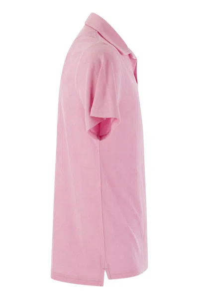 Mc2 Saint Barth Man Pink Terry Polo Shirt Jeremy