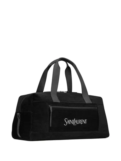 Saint Laurent Black Duffle Bag With Logo