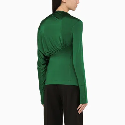 Victoria Beckham Draped Detail Asymmetric Button Sweater