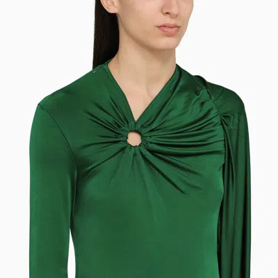 Victoria Beckham Draped Detail Asymmetric Button Sweater