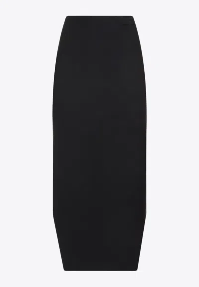 Givenchy Asymmetric Skirt In Wool And Mohair In Black