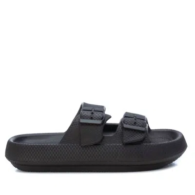 XTI MEN'S DOUBLE BUCKLE SLIDES IN BLACK 