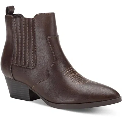 Sun + Stone Grangerr Womens Faux Leather Booties In Brown