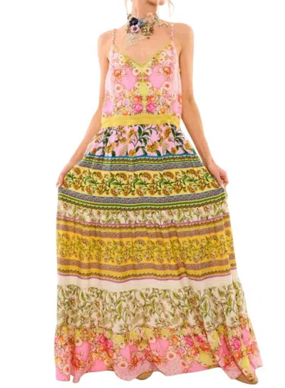 Aratta Drama Strap Maxi Dress In Multi Color In Pink