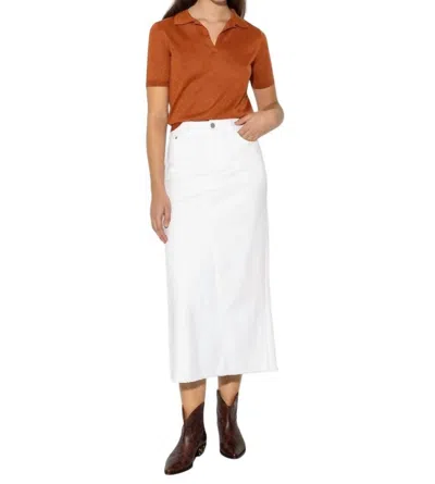 Luisa Cerano Denim Skirt In Bleach White In White