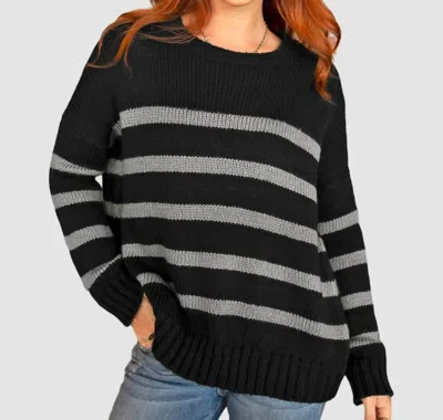 Wooden Ships Caroline Chunky Crew Sweater In Black/cement In Black