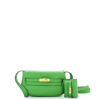 Pre-owned Hermes Kelly Moove Bag Swift In Green