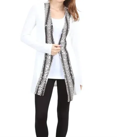 VOCAL APPAREL SEQUIN FRONT CARDIGAN IN IVORY 