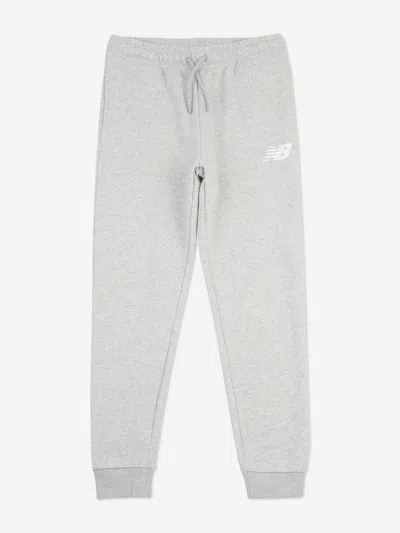 New Balance Boys Brush Back Stacked Logo Joggers In Grey