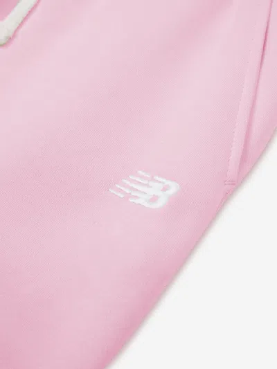 New Balance Girls Brush Back Small Logo Joggers In Pink
