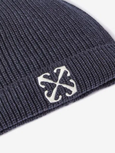 Off-white Kids Bookish Beanie Hat In Blue