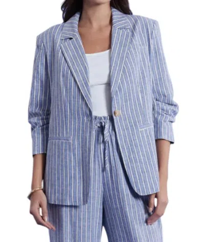 Tyler Boe Cooper Stripe Blazer In Bermuda Blue In Multi