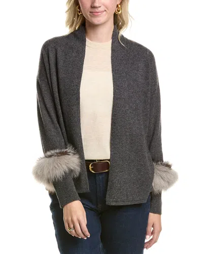 Meir Cashmere Cardigan In Grey