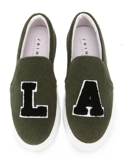 Shop Joshua Sanders Patched Slip On Sneakers In Green
