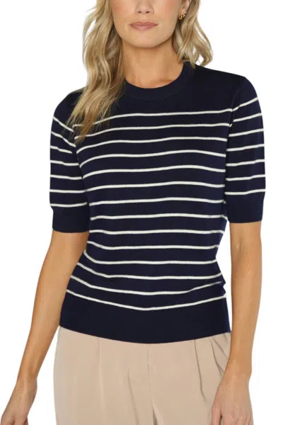 Matty M Claire Sweater Top In Navy In Blue