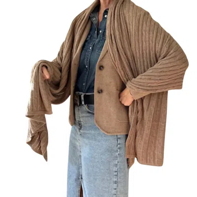 Burgess Sweaters Cable Wrap In Mocha In Brown