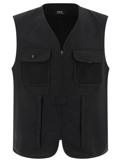 Shop Apc "alban Technical Fabric Vest For In Black