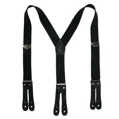 Welch Men's Elastic Button End Double Face Suspender With Bachelor Buttons In Black