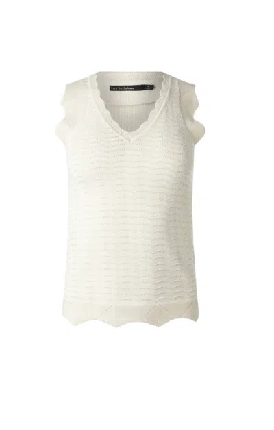 Iris Setlakwe Women's Scallop Knit Top In Ivory In Multi