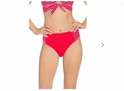 Robin Piccone Sailor High Waist Bikini Bottom In Fiery Red In Red
