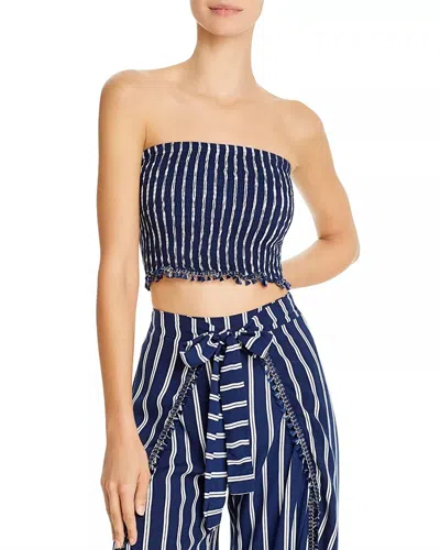 Peixoto Joan Cover Up Top In Indigo Stripe In Multi