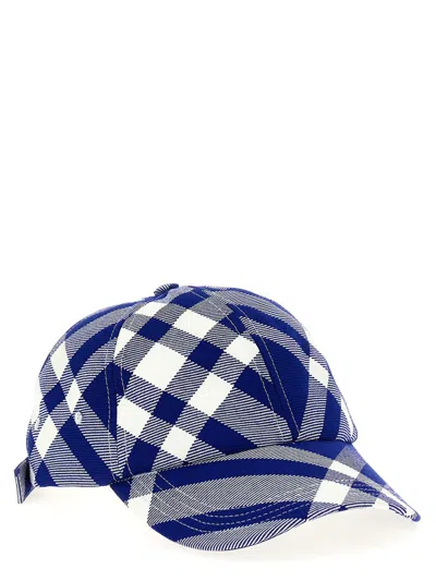 Burberry Baseball Cap With Tartan Pattern Unisex In Blue