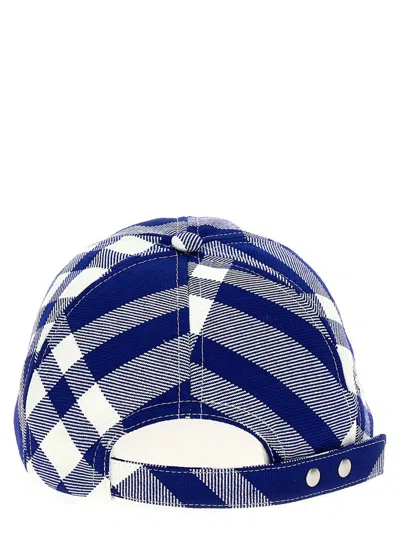 Burberry Baseball Cap With Tartan Pattern Unisex In Blue