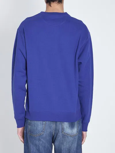 Valentino Crew Neck Drop Shoulder Sweatshirt In Blue