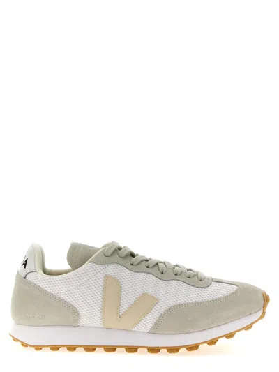 Veja Two-tones Polyester And Suede Rio Branco Sneakers In White