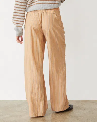 Monrow Stripe Poplin Boxer Pant In Cappuccino Stripe
