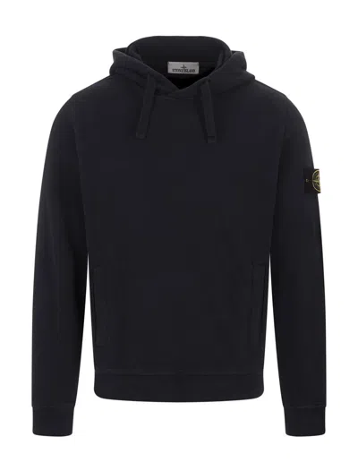 Stone Island Oversized Hoodie With Raglan Sleeves In Blue