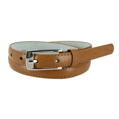 Ctm Women's Skinny Leather Dress Belt In Multi