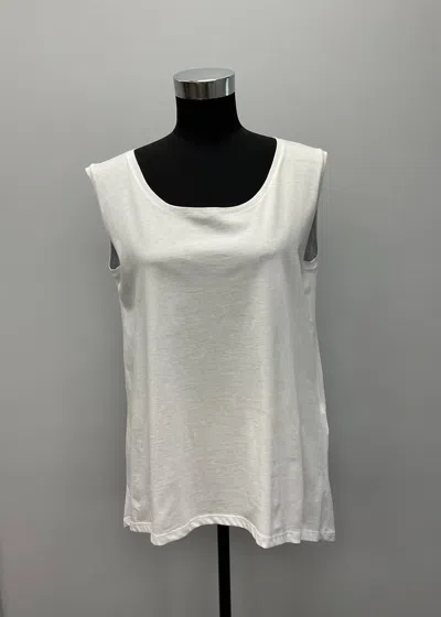 Katia Serafini Hi/lo Cotton Tank In White In White