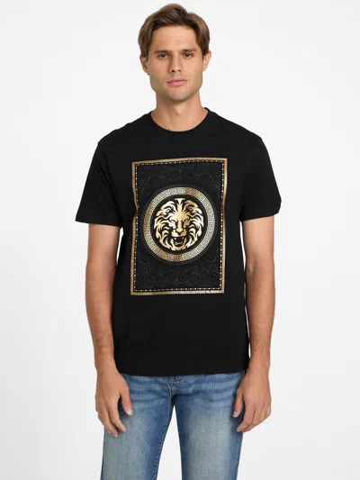 Guess Factory Limma Lion Crest Tee In Black