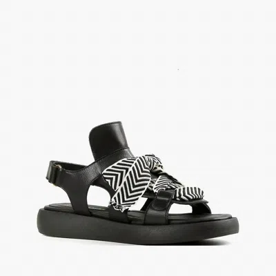 All Black Bowlace Sandals In Multi