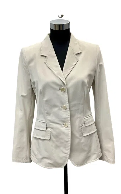 Nvsco Db Flap Pocket Poly/elastic Jacket In Stone In White